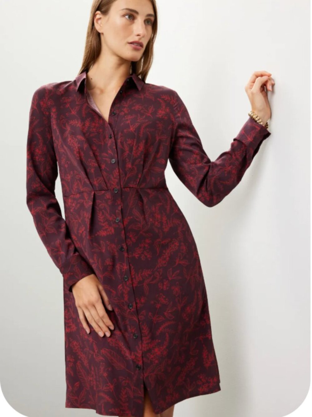 Thakoon Red Floral Shirt Dress sz 16